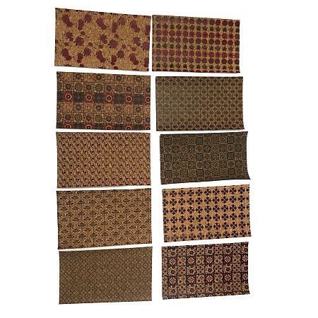 NBEADS PU Leather Fabric Sheet, Rectangle, Imitation Wood Grain Pattern, for Garment Accessories, Camel, 30x20x0.05cm, 10 sheet/set