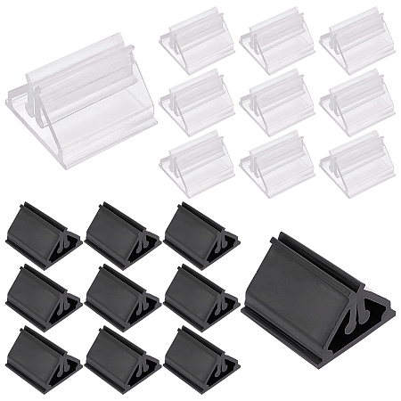 NBEADS 60 Pcs Clear and Black Game Card Stands, Triangular Plastic Card Holder Stand Games Board Markers for Party Favor Memo Note Name Sign Wedding Party Birthday
