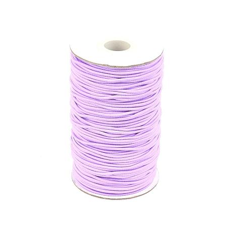 NBEADS About 70m/roll, Round Elastic Cord Beading Crafting Stretch String, with Fiber Outside and Rubber Inside, Medium Purple, 2mm;