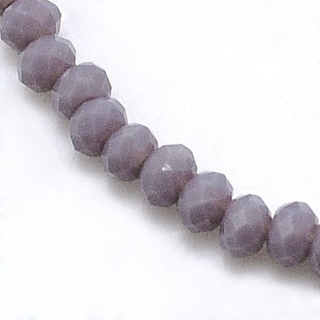 Honeyhandy Opaque Solid Color Crystal Glass Rondelle Beads Strands, Faceted, Medium Purple, 3.5x2.5~3mm, Hole: 1mm, about 138pcs/strand, 12.9 inch