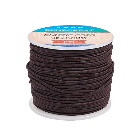 BENECREAT 2mm 55 Yards Elastic Cord Beading Stretch Thread Fabric Crafting Cord for Jewelry Craft Making (CoconutBrown)