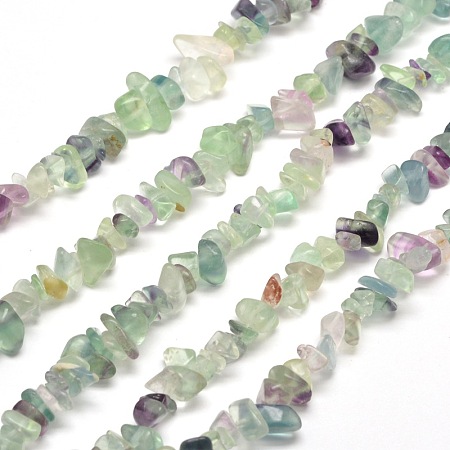 Honeyhandy Natural Fluorite Chip Bead Strands, 5~8x5~8mm, Hole: 1mm, about 31.5 inch