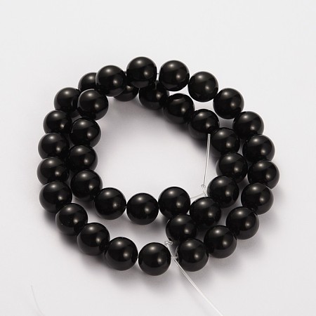Honeyhandy Natural Gemstone Obsidian Round Beads Strands, 4mm, Hole: 0.8mm, about 97pcs/strand, 15.5 inch
