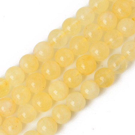 Honeyhandy Natural Quartz Beads Strands, Dyed & Heated, Imitation Citrine, Round, 6~6.5mm, Hole: 1mm, about 62pcs/strand, 14.76 inch(37.5cm)