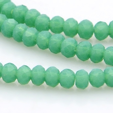 Arricraft Imitation Jade Glass Faceted Rondelle Beads Strands, Medium Spring Green, 3x2mm, Hole: 1mm, about 198pcs/strand, 15.7 inches