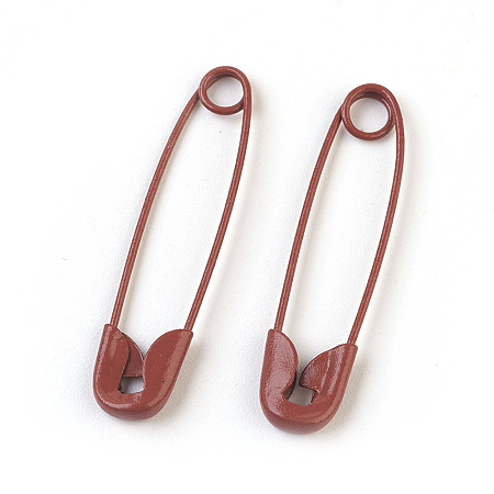 Honeyhandy Iron Safety Pins, Coconut Brown, 30x7x2mm, Pin: 0.7mm