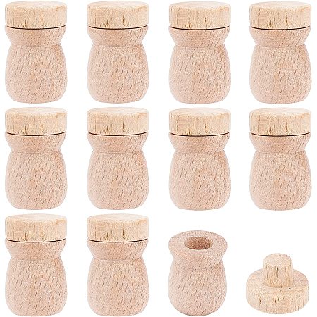 GORGECRAFT 10Pcs Wood Aromatherapy Bottle Wooden Perfume Essential Oils Diffuser Expansion Aroma Containers Empty Bottles for Automotive Car Fragrance Decorations Daily Supplies Accessory