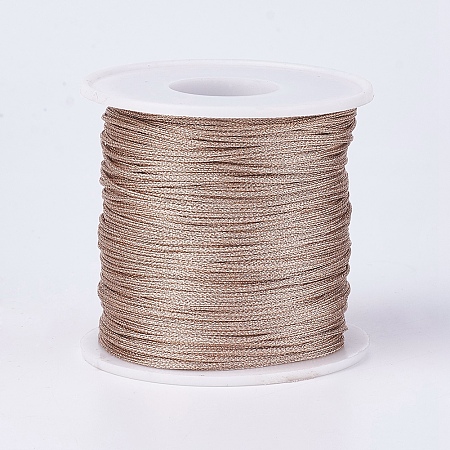 Honeyhandy Polyester Metallic Thread, Brown, 1mm, about 100m/roll(109.36yards/roll)
