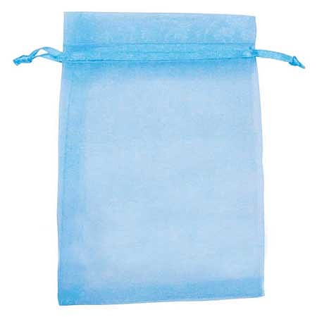 Honeyhandy Organza Gift Bags with Drawstring, Jewelry Pouches, Wedding Party Christmas Favor Gift Bags, Sky Blue, 12x9cm
