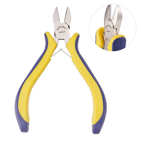 BENECREAT 4.3 Inch Side Cutting Pliers with Comfort Rubber Grip For Jewelry Making, Handcraft Making