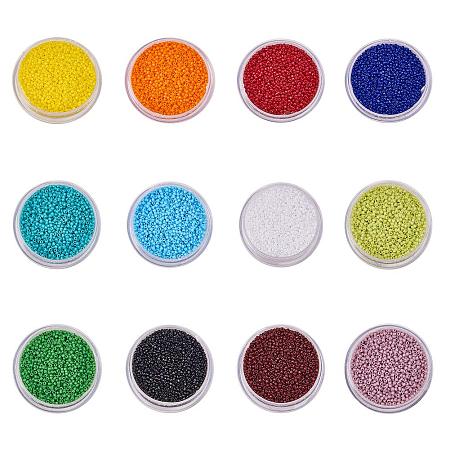 BENECREAT About 135000 Pcs 15/0 MGB Japanese Glass Seed Beads Opaque Color Round Rocailles Seed Beads for Jewelry Making - Hole Size 0.5mm, 12 Color