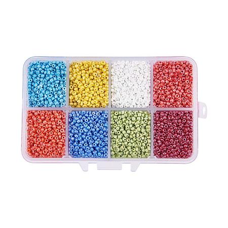 ARRICRAFT 1 Box About 10400pcs 12/0 Mixed Color Glass Seed Beads Opaque Colours Lustered Loose Spacer Beads