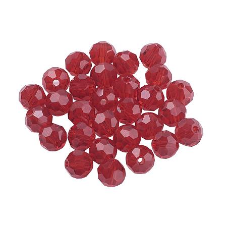 ARRICRAFT 50pcs Imitation Austrian Crystal Glass Beads Faceted Round Bicone Clear DarkRed Grade AAA Beads for Jewelry Craft Making 6mm Hole: 1mm