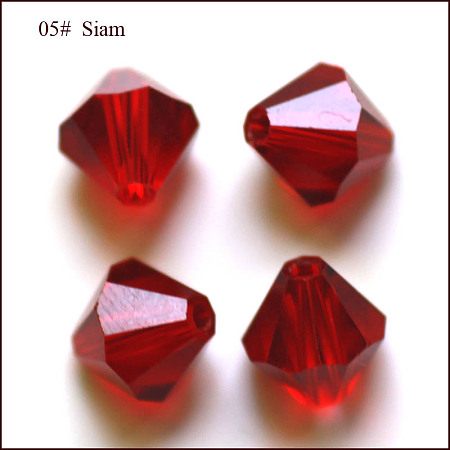 Honeyhandy Imitation Austrian Crystal Beads, Grade AAA, Faceted, Bicone, Dark Red, 10x9~10mm, Hole: 0.9~1.6mm