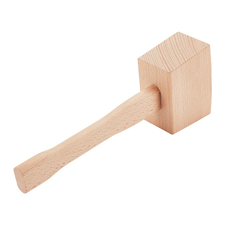 OLYCRAFT Beechwood Leathercraft Mallet, for DIY Stamping Cowhide Tool, Hammer Leather Craft Tools Carving, BurlyWood, 24.3x8.5x4.5cm