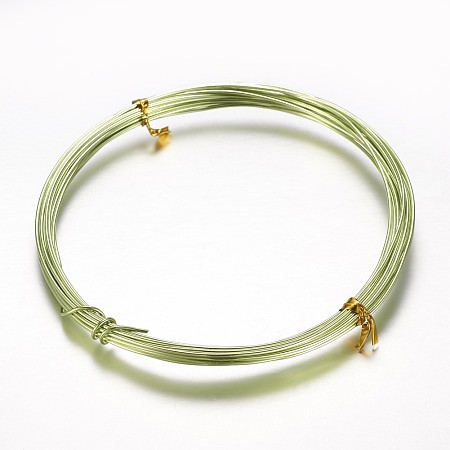 Honeyhandy Round Aluminum Wire, Bendable Metal Craft Wire, for Beading Jewelry Craft Making, Green Yellow, 18 Gauge, 1mm, about 32.8 Feet(10m)/roll