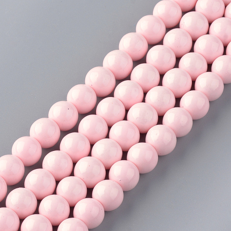 Arricraft Glass Beads Strands, Round, Pink, 8mm, Hole: 1mm, about 100pcs/strand, 31.4 inches