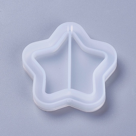 Honeyhandy Shaker Mold, DIY Quicksand Jewelry Silicone Molds, Resin Casting Molds, For UV Resin, Epoxy Resin Jewelry Making, Five-Pointed Star, White, 50x51x8mm
