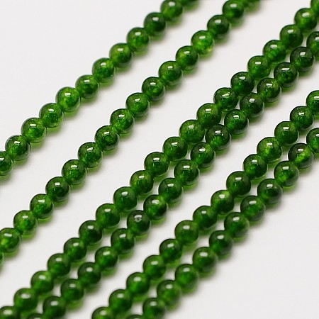 Honeyhandy Natural Taiwan Jade Round Beads Strands, Dyed, 2.5mm, Hole: 0.8mm, about 150pcs/strand, 15.3 inch