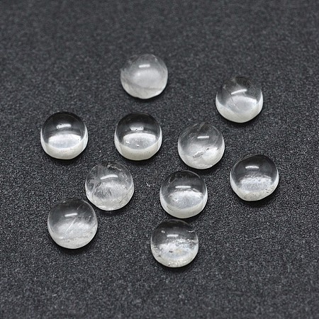 Honeyhandy Natural Quartz Crystal Cabochons, Half Round/Dome, 4x1.5~2.5mm