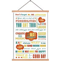 Arricraft Poster Hanger Inspirational Quotes Magnetic Wooden Poster Child Education Hangers Poster with Hanger Canvas Wall Art for Walls Pictures Prints Maps Scrolls 17.3x11in