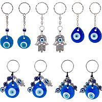 NBEADS Evil Eye Keychain, Lampwork Evil Eye Charms Pendants Keyring Lucky Charms Keyring for Gift Bag Accessory Ornaments