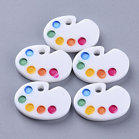 Honeyhandy Resin Pendants, Drawing Board Shape, Colorful, 24~25x17x4.5mm, Hole: 3mm