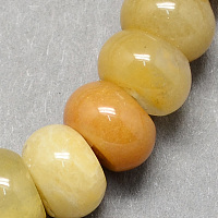 Honeyhandy Natural Gemstone Old Topaz Jade Stone Rondelle Beads Strands, Goldenrod, 8x5mm, Hole: 1mm, about 60~65pcs/strand, 15.7 inch