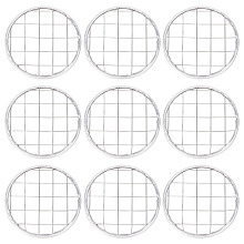 BENECREAT 24Pcs Mason Jar Holder Lid Insert, 304 Stainless Steel Flower Organizer Lid Insert with Square Grids, Mesh Lids for Regular Mouth Mason Canning Jars