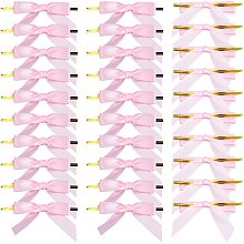 GORGECRAFT 80PCS Satin Twist Tie Bows Pink Pretied Satin Ribbon Decorative Pre Tied Bows for Tying Up Packages Gift Wrapping