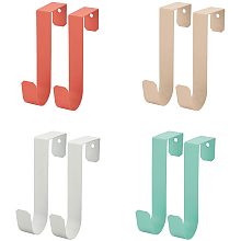 NBEADS 8 Pcs Over The Door Hooks, 4 Colors Z Alloy Hooks Over The Door Hanger Metal Over Door Hooks for Hanging Clothes, Towels, Coats,Bathroom