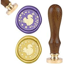 CRASPIRE Wax Seal Stamp Squirrel Sealing Wax Stamps Animal Retro Wood Stamp Wax Seal 25mm Removable Brass Seal Wood Handle for Envelopes Invitations Wedding Embellishment