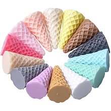 CHGCRAFT 200pcs Mixed Color Ice Cream Cone Resin Cabochons Mini Catoon Resin Charms Flatback Resin Cabochons for Craft Making Ornament Scrapbooking DIY Crafts 36x20mm