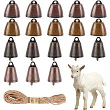 AHANDMAKER 20 Pcs Cow Horse Sheep Grazing Copper Bells, 4 Styles Small Iron Bells Jingle Bells for Crafts, Craft Bells for Pet Bell Horse Sheep Collar Bells Home Door Decor Christmas Bells Decoration