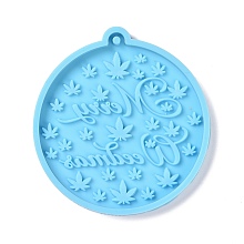 Honeyhandy Christmas Ball with Snowflake Pendant Silicone Molds, Resin Casting Molds, for UV Resin, Epoxy Resin Craft Making, Deep Sky Blue, 81x75x6mm, Hole: 3mm