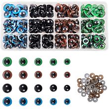 PandaHall Elite 200pcs Plastic Safety Eyes with Washers 5 Size 10~18mm 4 Color Craft Doll Eyes for Doll Animal Crafts, Stuffed Crochet Animals, Puppet, Doll Making