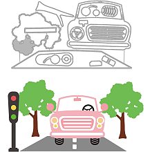 GLOBLELAND Cars Pattern Metal Cutting Dies Template Molds with Traffic Light and Trees Shape for DIY Scrapbooking Greeting Cards Making Album Envelope Decoration,Matte Platinum