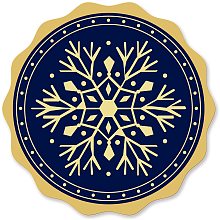 CRASPIRE Gold Foil Certificate Seals Snowflake 2" Round Self Adhesive Embossed Stickers 100pcs for Invitations, Certification, Graduation, Notary Seals, Corporate Seals, Monogram Emboss