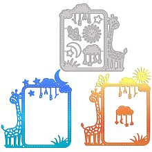 GLOBLELAND Giraffe Frame Metal Cutting Dies Die Cuts for DIY Scrapbooking Easter Birthday Mother's Day Valentine's Day Cards Making Album Envelope Decoration,Matte Platinum