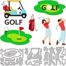 GLOBLELAND Golf Lady Man Cutting Dies for DIY Scrapbooking Metal Golf Sport Die Cuts Embossing Stencils Template for Paper Card Making Decoration Album Craft Decor