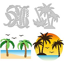 GLOBLELAND 2Pcs Coconut Tree Cutting Dies Metal Frame Die Cuts Embossing Stencils Template for Paper Card Making Decoration DIY Scrapbooking Album Craft Decor