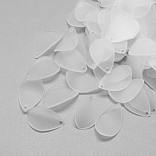 Honeyhandy Transparent Acrylic Pendants, Frosted, Petal, Clear, 17.5x11.5x1.5mm, Hole: 1.5mm, about 1770pcs/500g