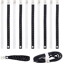 GORGECRAFT 14 Inch 10Pcs 2 Colors Organizers Keepers Elastic Band with Buttonholes Roll-up Label Bands Sheet Fasten Straps for Curtain