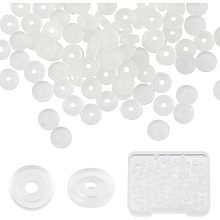 SUNNYCLUE 1 Box 100Pcs Earring Back Cushions Comfort Pads Silicone Pads for Clip on Earrings Screw Back Earring Disc Pads Clear Padding Adult Jewelry Supplies 5.5mm