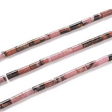 Honeyhandy Natural Rhodonite Beads Strands, Column, 4~5x2.2mm, Hole: 0.8mm, about 85~99pcs/Strand, 15.75 inch(40cm)