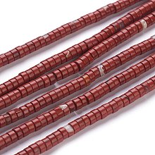 Honeyhandy Natural Red Jasper Beads Strands, Heishi Beads, Flat Round/Disc, 4~4.5x2.5mm, Hole: 0.7mm, about 167pcs/strand, 15.43 inch(39.2cm)