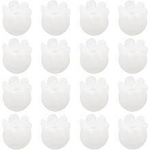 BENECREAT 16Pcs White Glass Bell Flower Beads, 8.5x8.5mm Bell Flower Spacer Beads Convallaria Majalis Crystal Flower Glass Beads for Jewelry Making, Hole: 2mm