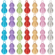 Arricraft 28 Pcs 7 Colors Bead Cages Pendants, Hollow Crystal Stone Holder Charms Lantern Ball Spring Pendant Charm for Necklace Bracelet Jewelry Making and Crafting