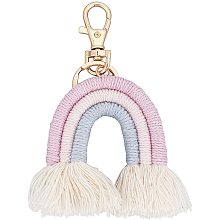 Arricraft Weaving Rainbow Tassel Keychain Boho Rainbow Tassel Charm Macrame Rainbow Tassel Key Chain Car Keyring Holder Bag Wallet Purse Decoration