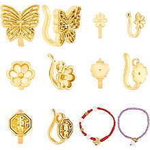 PandaHall Elite 20PCS S Hook Clasps for Jewelry Making, 5 Styles Flower Toggle Clasps Hook Eye Toggle Links Cord Rope End Clasps Connector for Necklace Bracelet DIY Crafts